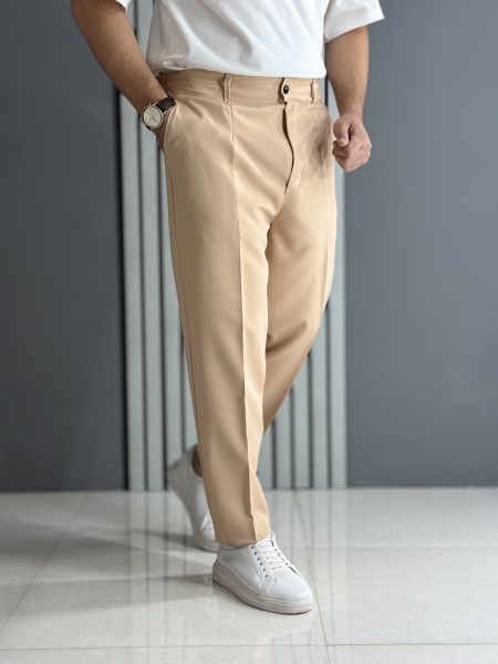 شلوار مام مازراتی نسکافه ای روشن ( قد 100 سانت / پشت کمر کش )