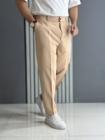 شلوار مام مازراتی نسکافه ای روشن ( قد 100 سانت / پشت کمر کش )