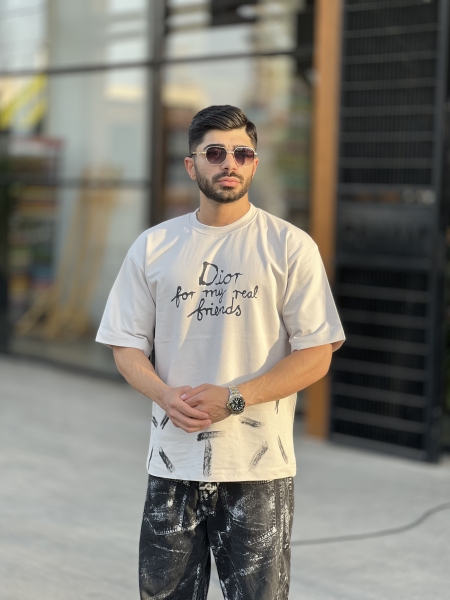 تیشرت دورس تابستانه Dior کرمی