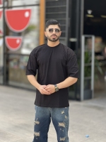 تیشرت ساده آستین سه رب Civan مشکی