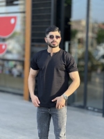 تیشرت یقه کوبایی بیسکوییتی Yep مشکی