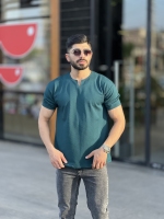 تیشرت یقه کوبایی بیسکوییتی Yep سبز