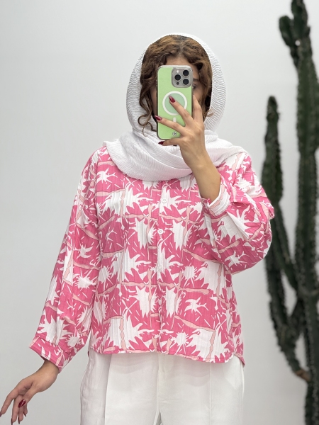 شومیز گلدار پشت بلند ایوا