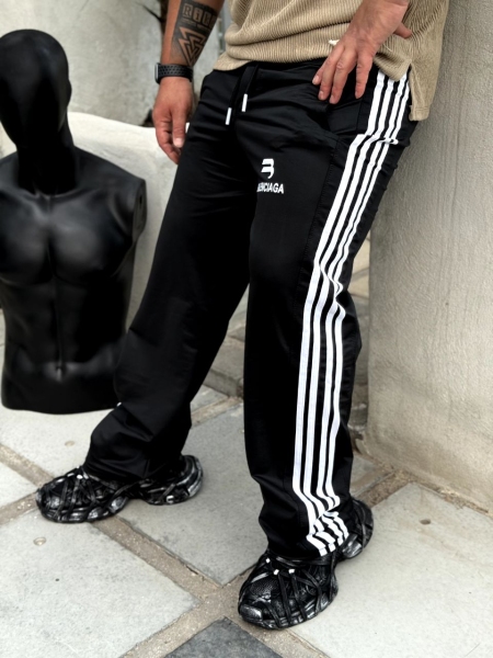 شلوار اسلش بغل نوار مشکی BALENCIAGA چهار خط سفید
