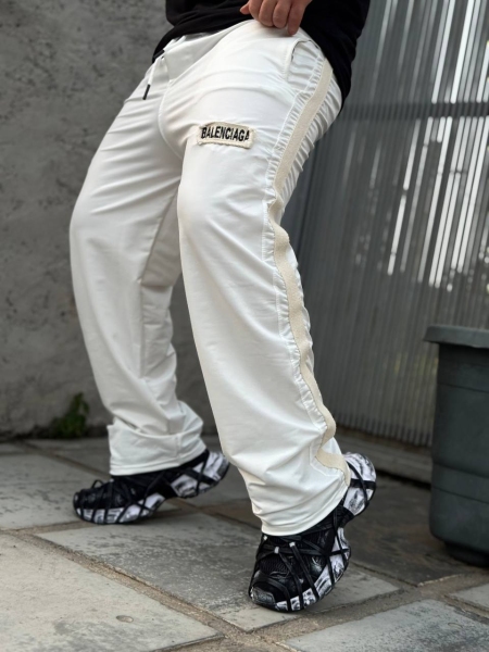 شلوار اسلش تک نوار BALENCIAGA سفید
