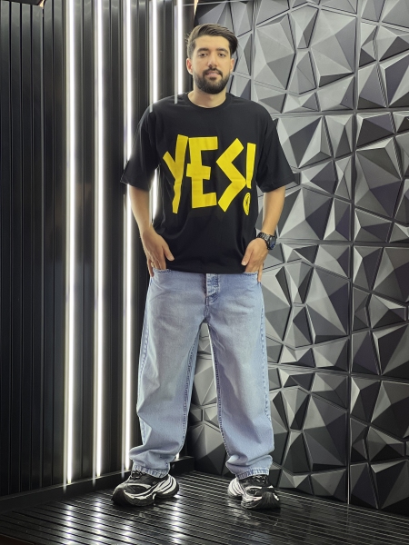 تیشرت مشکی YESI زرد