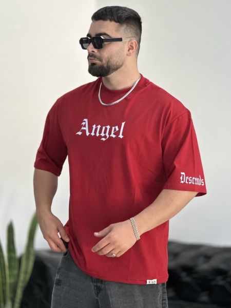تیشرت پنبه ANGEL زرشکی