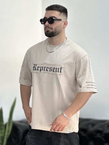 تیشرت پنبه Represent کرم