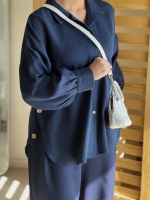 مانتو کنفی دکمه چوبی