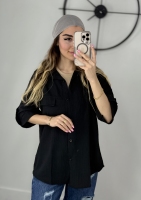 شومیز مانتویی مشکی کد 10