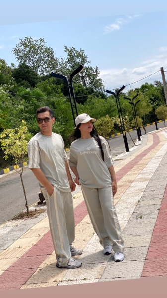 تی شرت و اسلش نخ پنبه گرم بالا