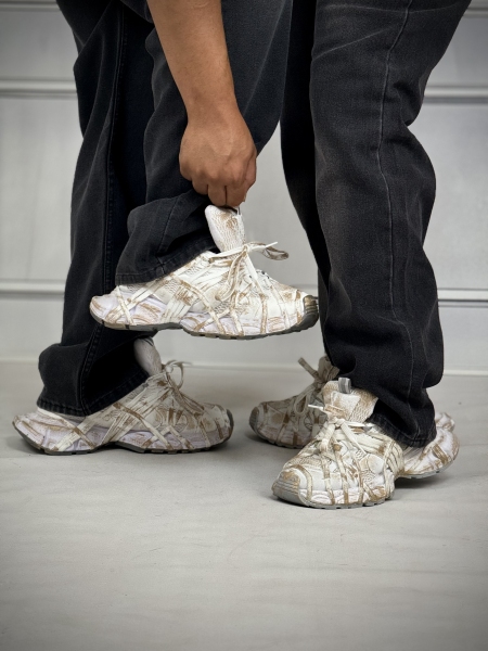 کتونی(اسپایدر)سفید طلایی