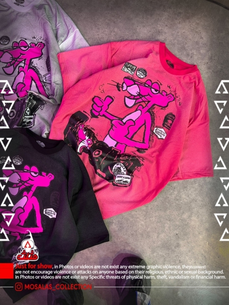 تیشرت پلنگ صورتی گرم بالا صورتی