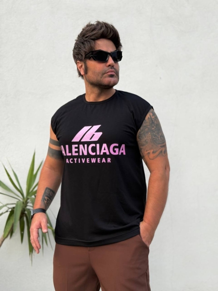 تاپ مردانه BALENCIAGA مشکی صورتی