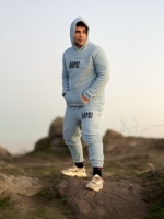 ست حراجی هودی و اسلش تدی OOPS آبی آسمانی