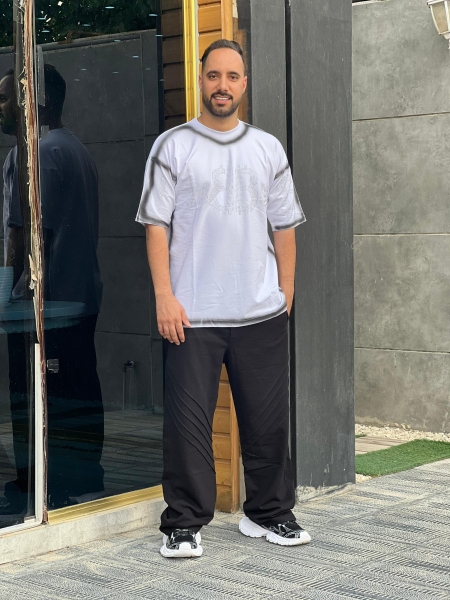 تیشرت پنبه نگینی BB سفید