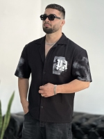 پیراهن لینن Palm مشکی