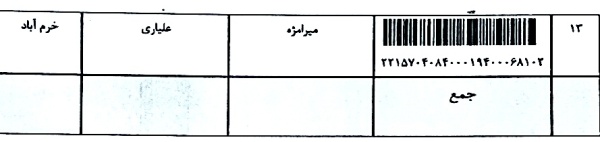 رسید مرسولات پستی ارسال شده